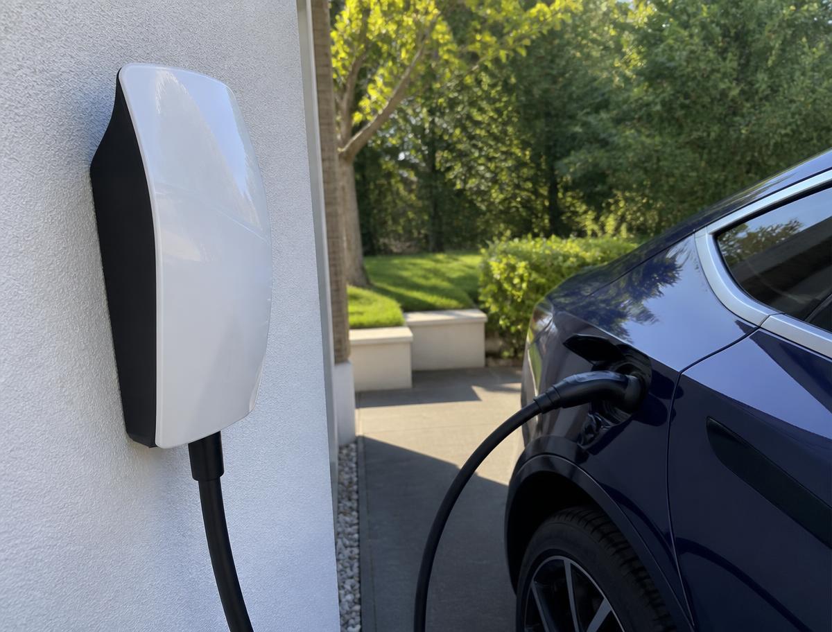 Elektromobilio įkrovimo stotelė prie namo